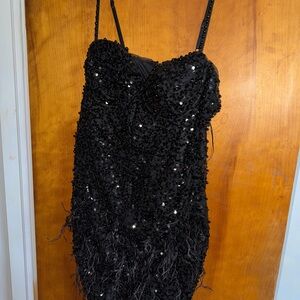 Fashion Nova Black Sequin Mini Dress